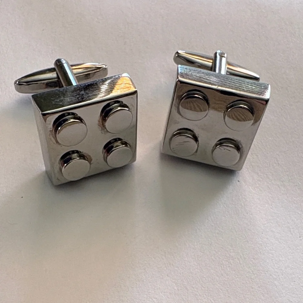 Silver Plated LEGO Cufflinks - Picture 1 of 4